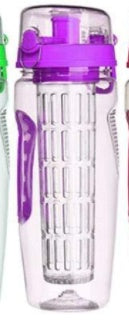 Water Fruit Infuser Bottle – Plastic Sports Juice Shaker with Fruit Infuser for Hydration